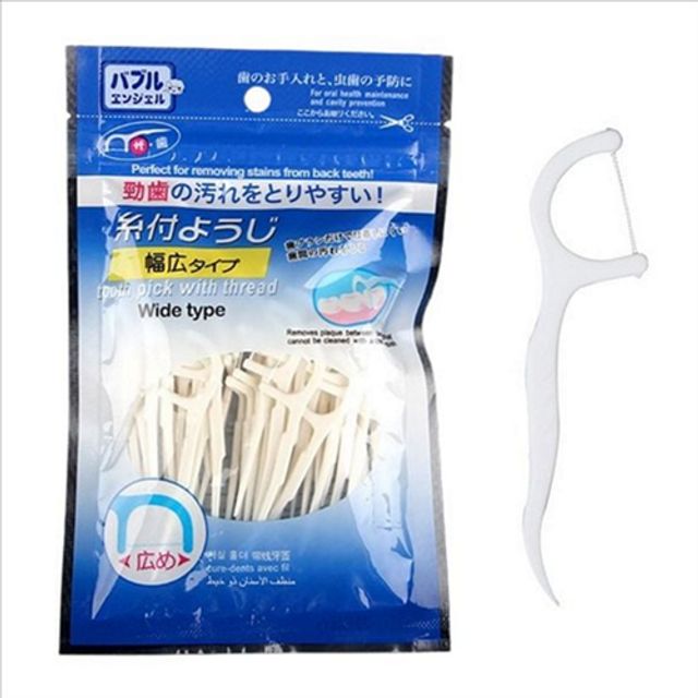 휴대용 일회용 치실 손잡이 치실 틈새 제거 치간 칫솔