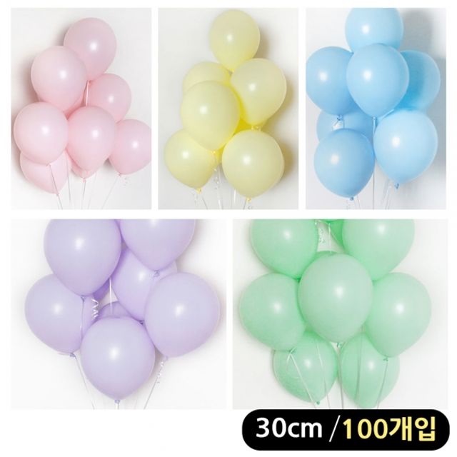 네오텍스 라운드풍선 30cm 파스텔매트 혼합 100개입 파티용품