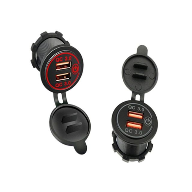 차량용 USB 소켓 QC 3.0 2포트 오토바이 매립형