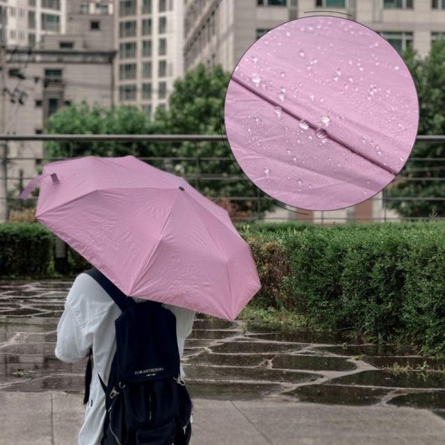 핑크 컬러 3단 자동 차광 양산 겸용 우산 미나