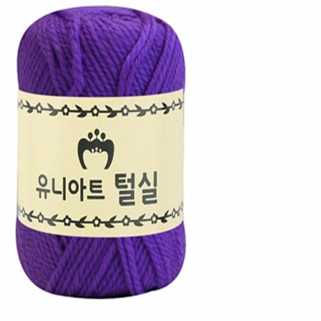 뜨개질 털실 (보라) 대바늘인형뜨기 뜨게질 대바늘뜨개질
