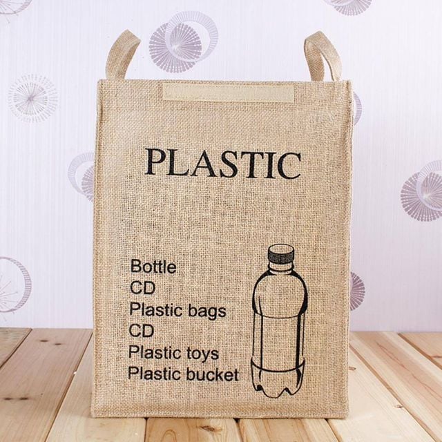 TBZ 인테리어 면마 분리수거함-PLASTIC 거실쓰레기통
