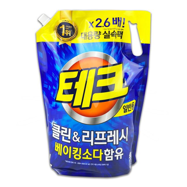액체 세탁세제 리필 일반용, 테크 2.6L 대용량