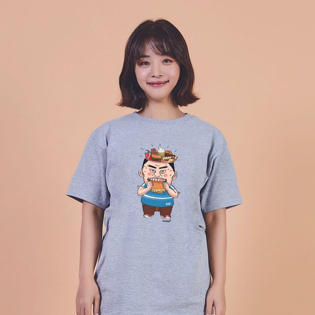 키밍 햄버거 먹방 기본티 패밀리룩 캐릭터티