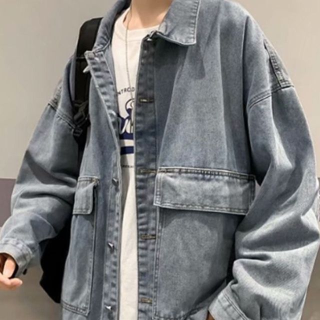 남녀공용 오버핏 데님 자켓 빈티지 청자켓