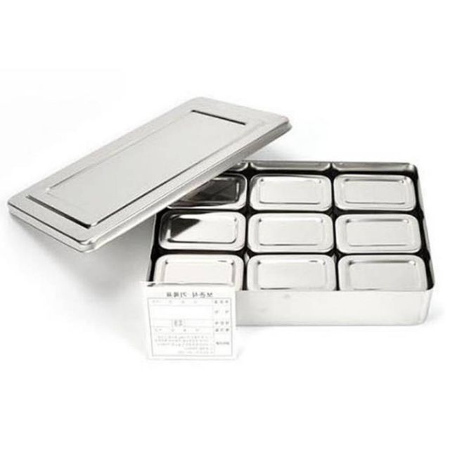 사각 보존식용기 9P 스테인레스용기 스텐레스밧드 스탠바트
