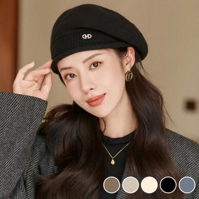 여성 니트 베레모 모자 히터 베레밀