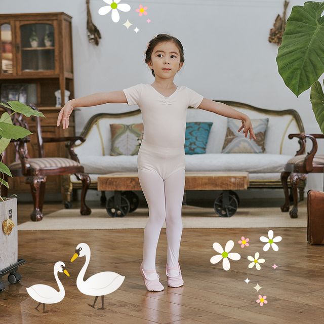 아동 발레복 반팔 레오타드, 베베샤 댄스복 유아
