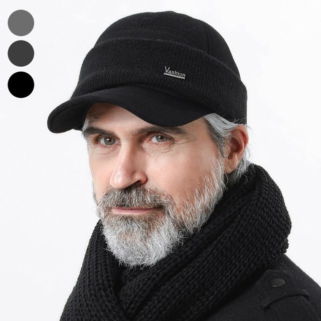모자 야구모자 중장년 니트귀달이 방한볼캡 데일리 기본