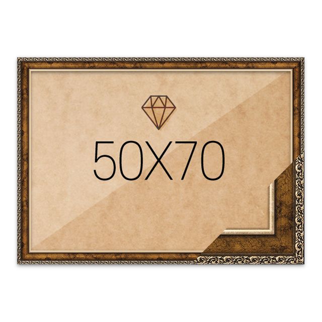 보석십자수액자 50x70 고급형 슬림 앤틱골드