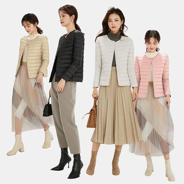 오리털 경량패딩 여성 슬림 패딩점퍼 4종