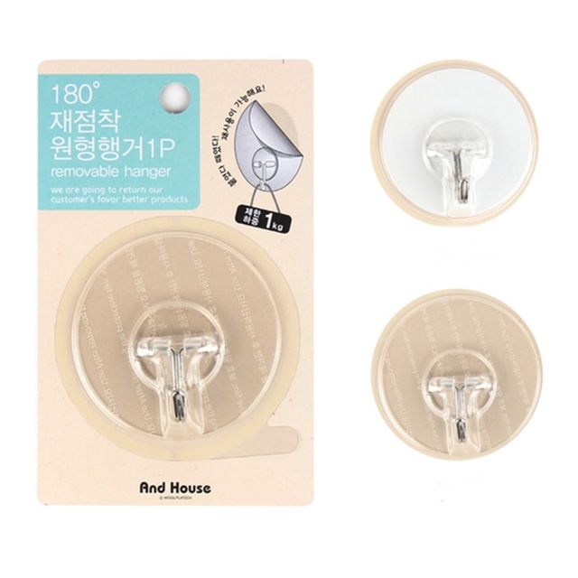180 재점착 원형행거1P(클리어)