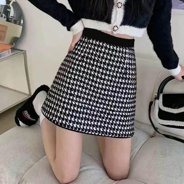 여성 하운드 밴딩 미니 스커트 1P 짧은 치마 데일리룩