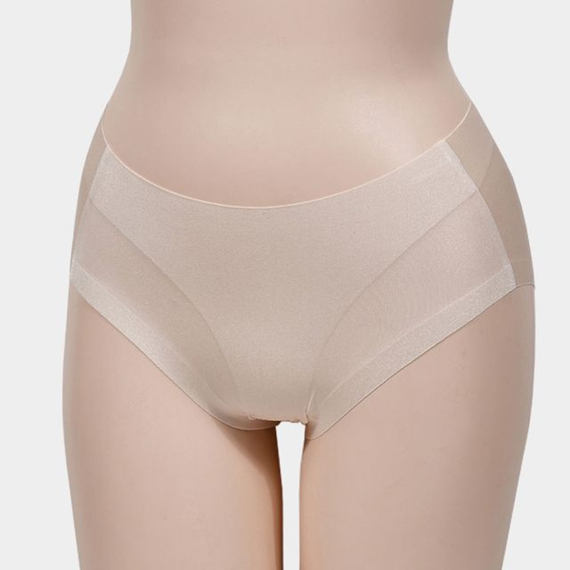 여성 베이직 심플 무봉제 누디라인 미디 삼각 팬티 1p
