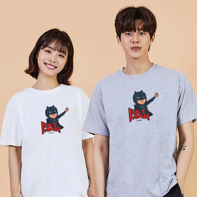 키밍 배트맨 흰색기본티 예쁜상의 여자봄티셔츠