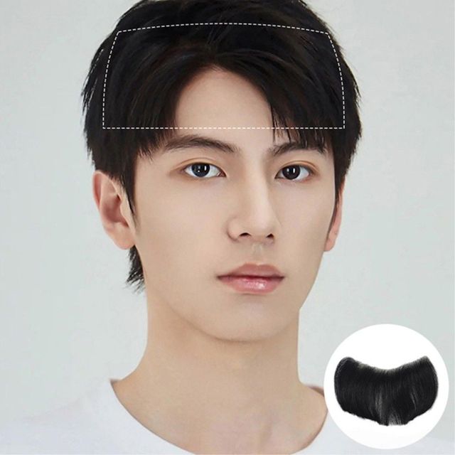 붙이는 M자 부분가발 접착면 2cm 여성용