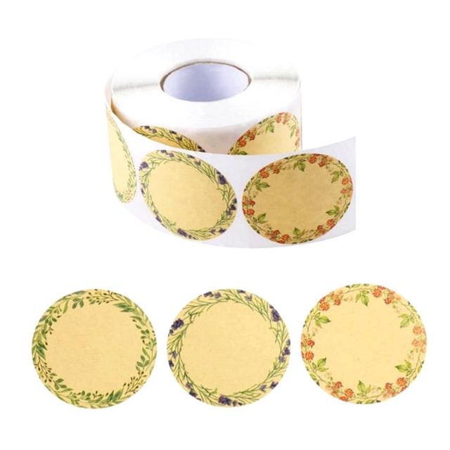 대형 원형 플라워스티커 5cm 500pcs 답례품 3종