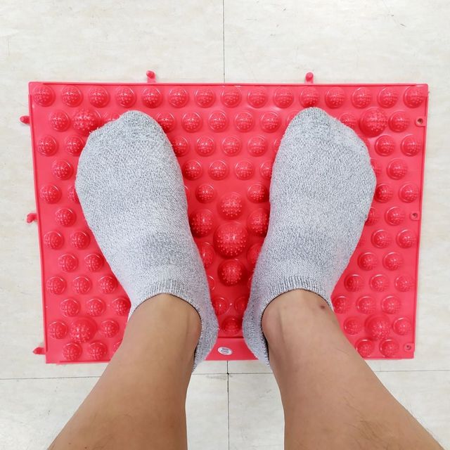블럭 지압판 발 조립식 레드