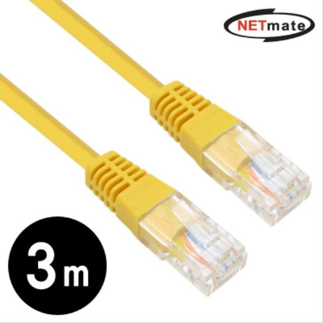 NETmate CAT.5E UTP 다이렉트 케이블(옐로우) 3m