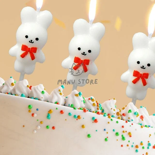 미니생일초 축하초 리본생일초 3개입 x 3세트 화이트