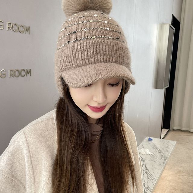 비니 니트비니 방울모자 여성용 털모자 모자 여