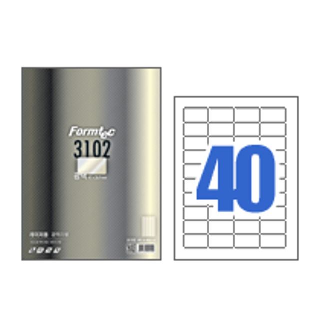 폼텍 라벨지 광택 40칸, 문구용 100매 세트