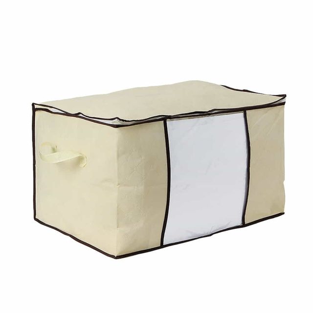 이불보관함 60x40 아이보리 계절옷정리 부직포정리함
