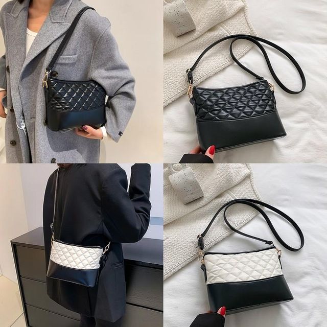 데일리 크로스백 미니 가방 숄더 퀼팅 가죽 레더 모던