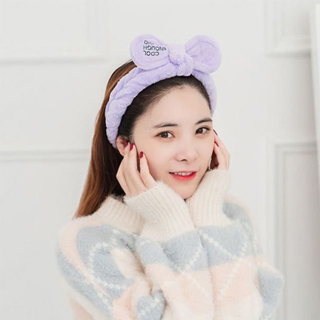 귀여운 와이어 리본 세안밴드 극세사 밴딩 세수머리띠