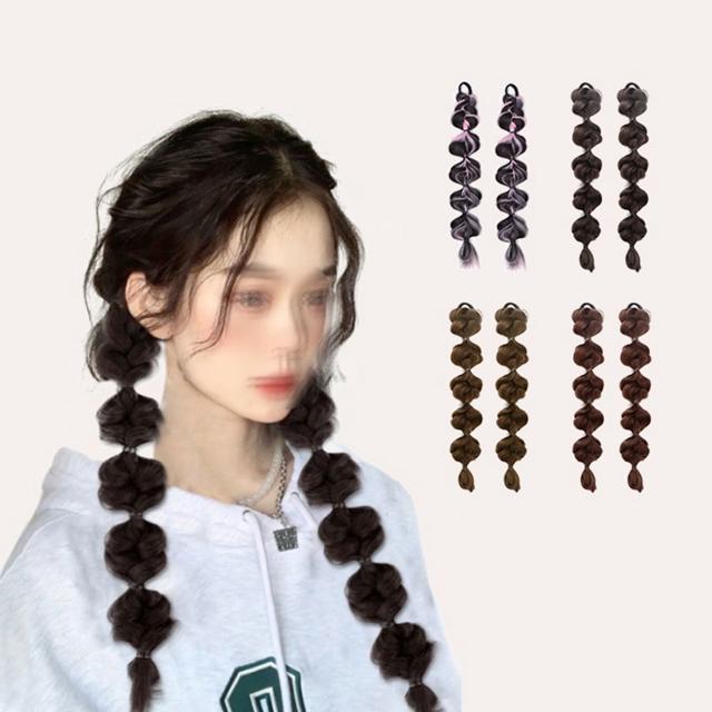 키밍 땋은 머리 부분가발 포니테일 코스프레 힙합