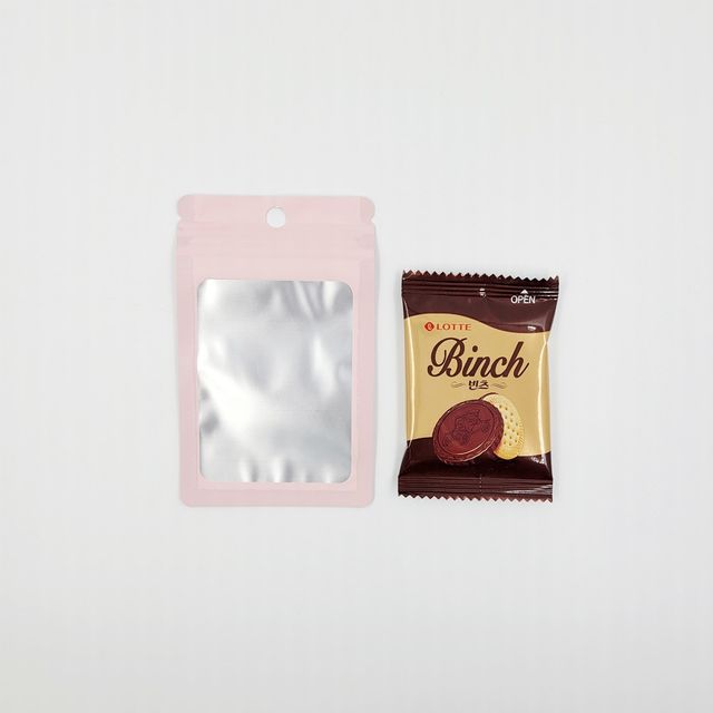 반투명 핑크 컬러 지퍼백 7.5cmX12cm 구디백 악세사리 포장 판매용 비닐포장지