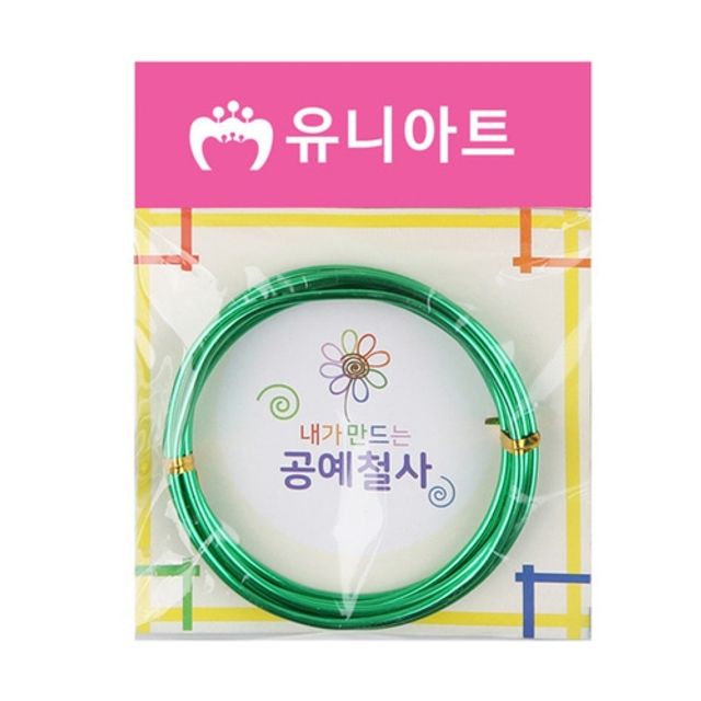 혜명몰 유니아트 내가 만드는 공예철사 3.0mm 25번 초록 - 개 (1개입) 미술만들기재료 와이어공예 시니어미