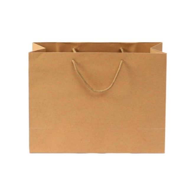 가로형 무지 쇼핑백 브라운 35x26cm 튼튼한쇼핑백 접이식쇼핑백 옷가게쇼핑백 답례품백 쇼핑봉투