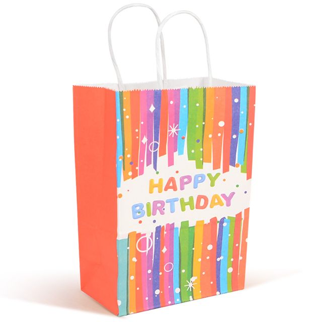 생일 축하 선물백 중, 도트 패턴 종이 쇼핑백 선물 가방