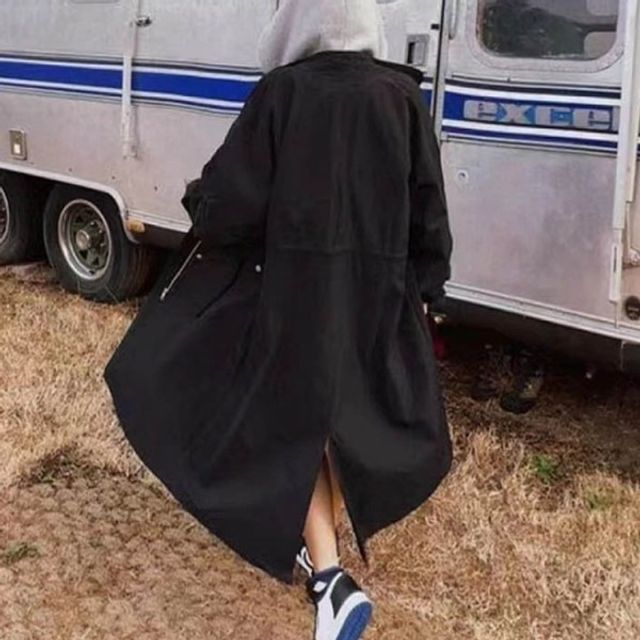 바람막이 자켓 야상 롱롱 캐주얼 이중 단추 지퍼 패션 잠금