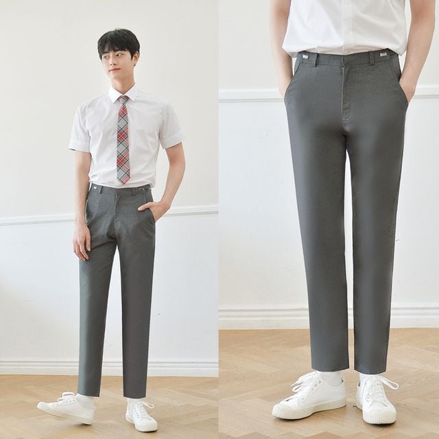 GBM (허리조절) 하복 스판 진그레이 교복바지 남자