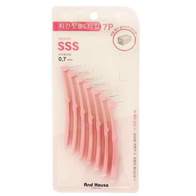 치간칫솔 L형 7p SSS 일회용치간칫솔 잇몸칫솔 치간치솔 치실칫솔