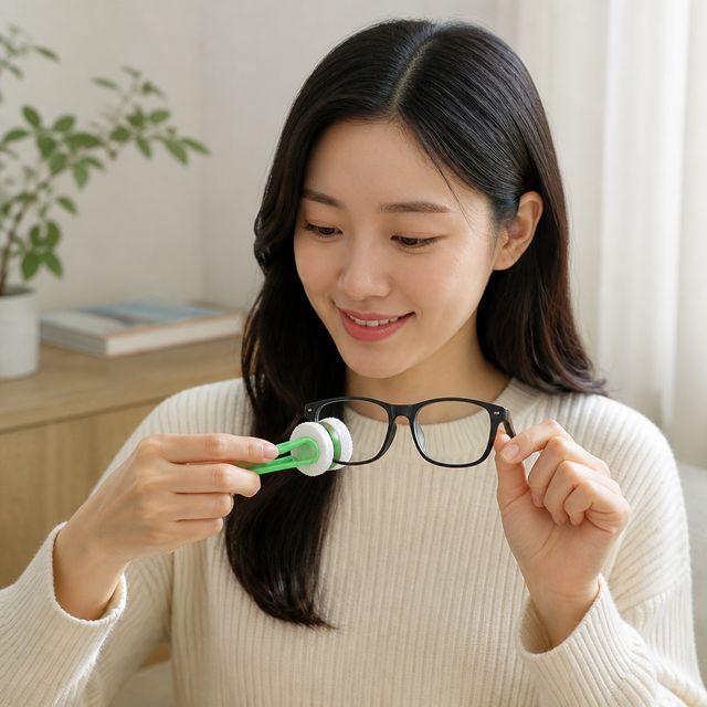 안경닦이 집게 패드 안경렌즈 청소 도구 닦는 기구 안경 관리 용품