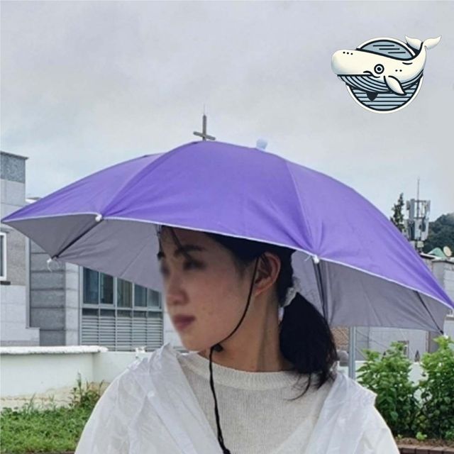 선물용 파라솔 모자 햇빛 차단 머리 보호 우산