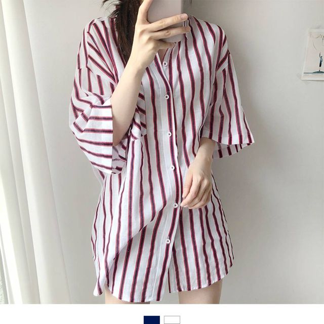 TBZ 국내생산 비치 오버핏 여자리조트셔츠