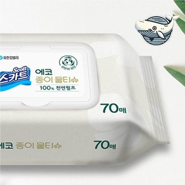 에코 종이 물티슈 3개 세정력 물티슈