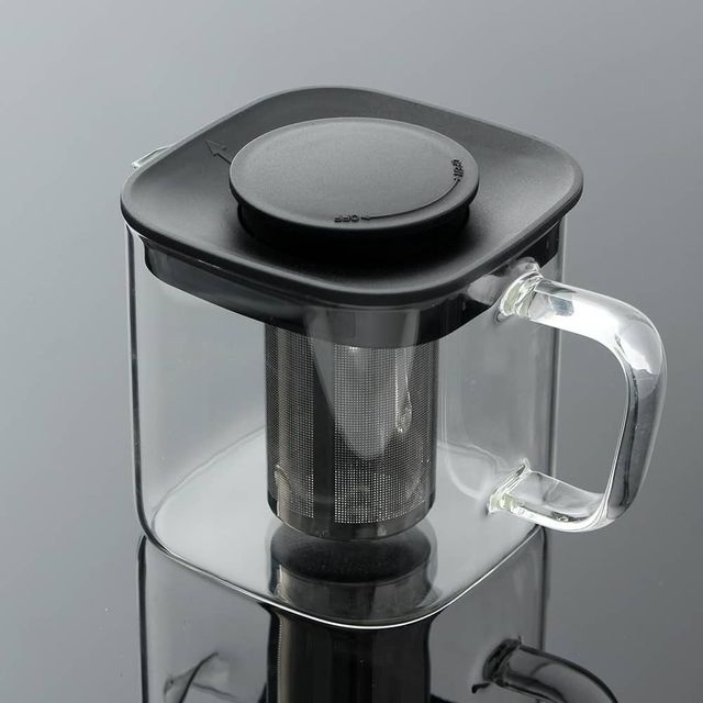 네모 내열유리 차포트 600ml 투명티포트 깔끔한티포트 허브티 차거름망 차망주전자