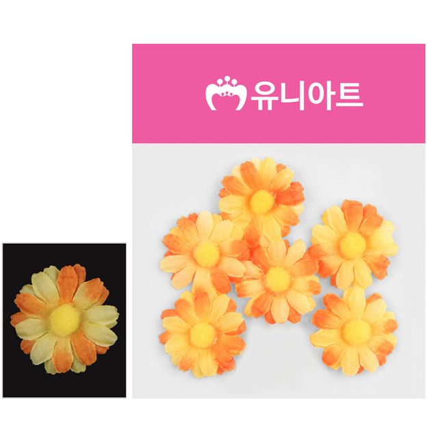 미니 데 조화꽃 주황 코르크 게시판 포인트 인테리어 소품