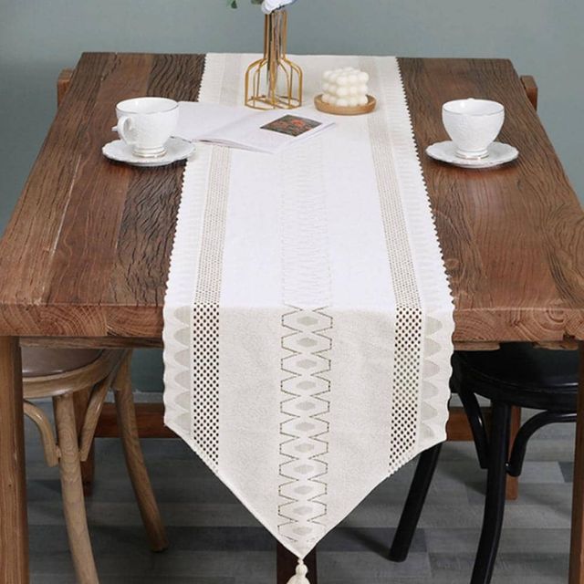 테이블 러너 160x35cm 빈티지테이블보 테이블받침 빈티지식탁보 감성캠핑테이블보 예쁜식탁보