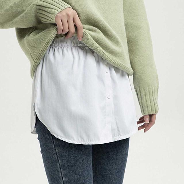 레이어드 페이크 밑단 셔츠 밴딩 긴셔츠 여성 남방
