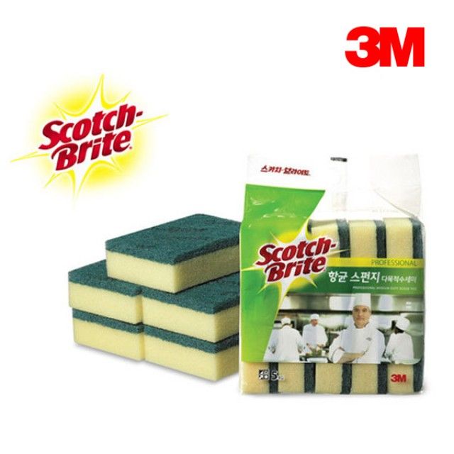 3M주방용품 스카치브라이트 소형 스펀지 수세미 (5입)