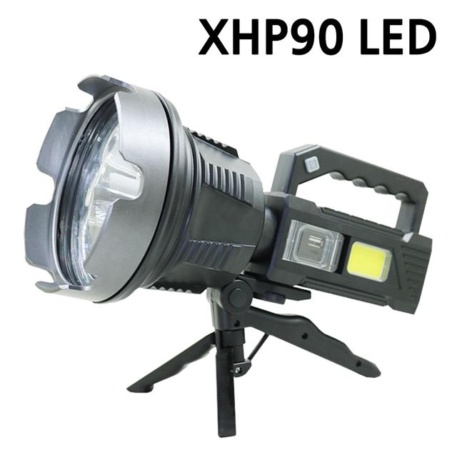 XHP90 LED 충전식 강력 손전등 서치라이트 풀세트