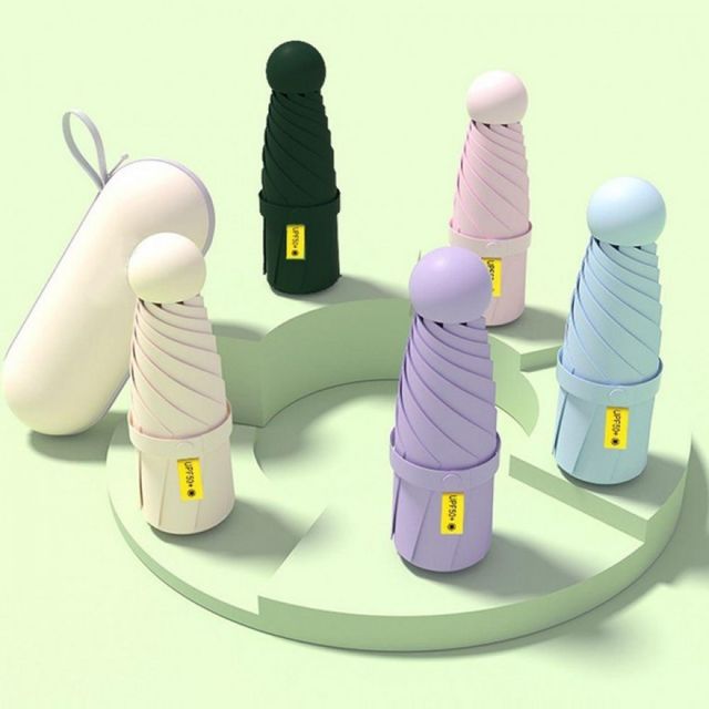 컴팩트 휴대용 양산 우산 케이스 포함 미니 우양산 접이식 양산