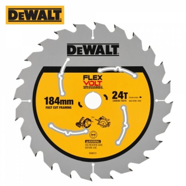 디월트 184mm 24T 목재용 FLEXVOLT 원형톱 날 DWA714124WFV
