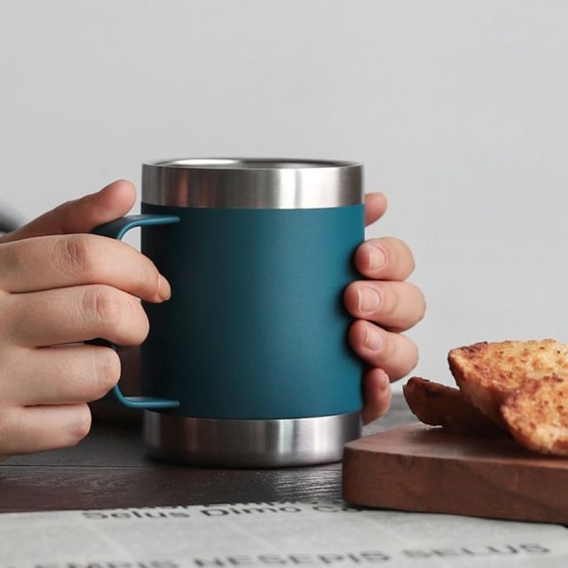 스텐 머그컵 보온 사무실 캠핑용컵 360ml